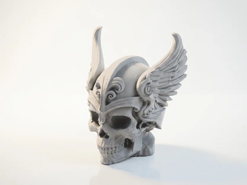 Mô hình điêu khắc Đầu lâu Thor có cánh - In 3D Thần thoại Bắc Âu - Image 1