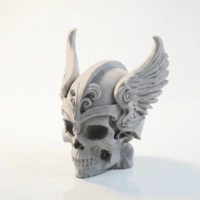Mô hình điêu khắc Đầu lâu Thor có cánh - In 3D Thần thoại Bắc Âu
