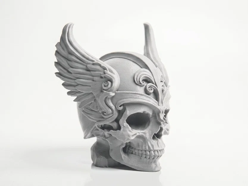 Mô hình điêu khắc Đầu lâu Thor có cánh - In 3D Thần thoại Bắc Âu - Image 2