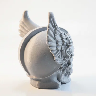 Mô hình điêu khắc Đầu lâu Thor có cánh - In 3D Thần thoại Bắc Âu