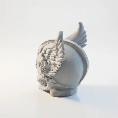Mô hình điêu khắc Đầu lâu Thor có cánh - In 3D Thần thoại Bắc Âu