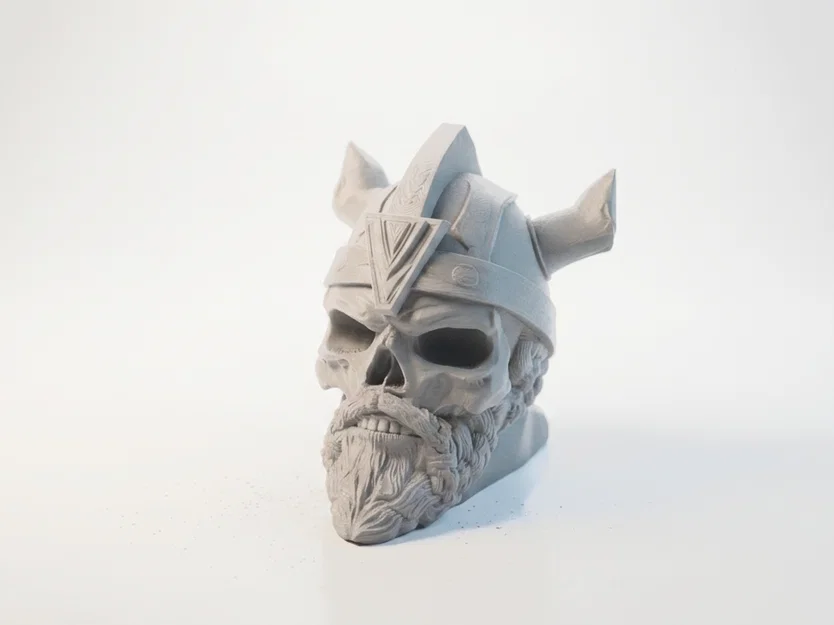 Tượng Chiến Binh Đầu Lâu Viking - Mô Hình In 3D Chi Tiết - Image 4
