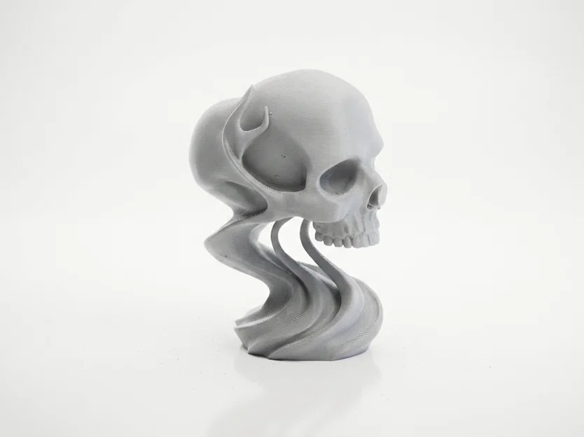 Tượng Đầu Lâu Wavy Gothic - Mô Hình In 3D Nghệ Thuật - Image 2