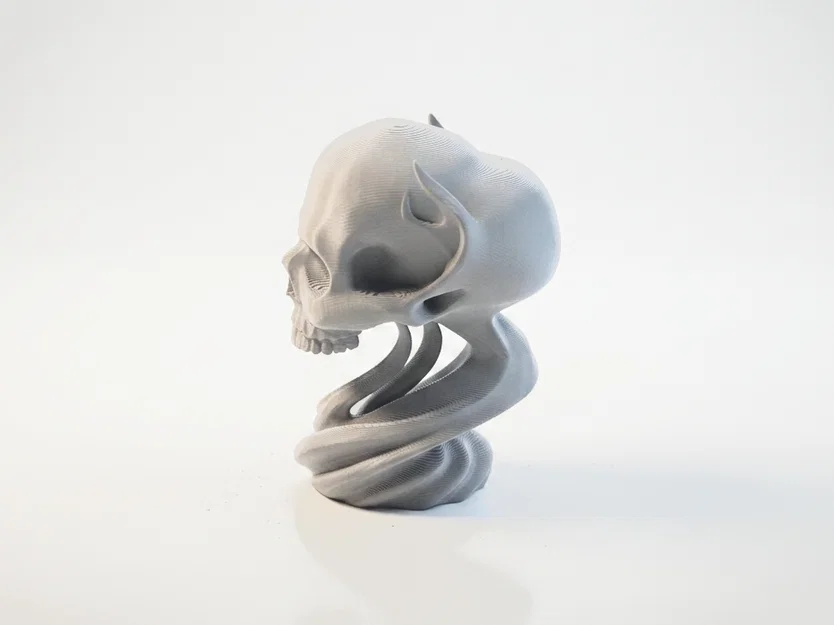 Tượng Đầu Lâu Wavy Gothic - Mô Hình In 3D Nghệ Thuật - Image 4