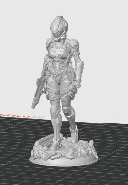 Mô hình nữ cảnh sát SWAT phong cách Cyberpunk 2077 để in 3D - Image 2
