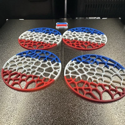 Đế lót ly phong cách Voronoi Tricolore (hỗ trợ AMS)