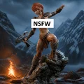 Mô hình 3D Nữ Chiến Binh Barbarian - Tượng Fantasy Nghệ Thuật - Thumbnail 1