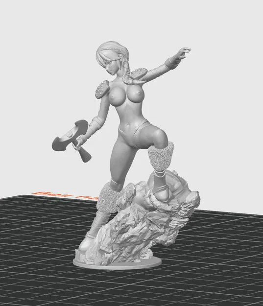 Mô hình 3D Nữ Chiến Binh Barbarian - Tượng Fantasy Nghệ Thuật - Image 2