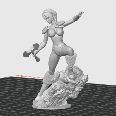 Mô hình 3D Nữ Chiến Binh Barbarian - Tượng Fantasy Nghệ Thuật