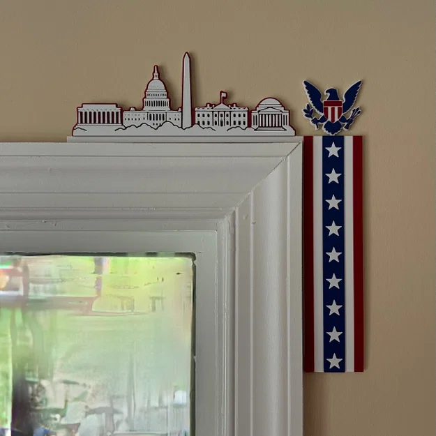Kẹp trang trí góc cửa họa tiết nước Mỹ (America Corner Bracket) - Image 1