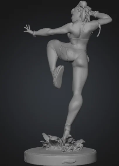 Mô hình 3D nhân vật Chun Li phong cách chiến đấu ấn tượng - Image 3