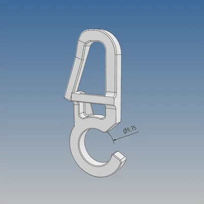 Móc treo rèm (Curtainhook) 9,7mm bền đẹp, in 3D dễ dàng