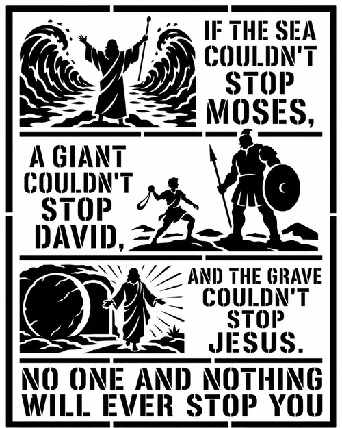 Mẫu Stencil Chúa Jesus/Kinh Thánh truyền cảm hứng - Image 3