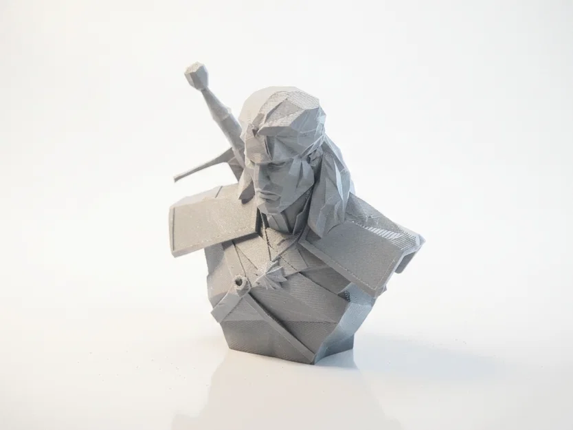 Tượng Geralt The Witcher Phong Cách Brutalist In 3D - Image 1