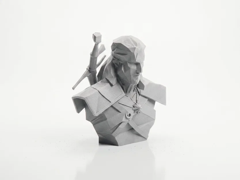 Tượng Geralt The Witcher Phong Cách Brutalist In 3D - Image 2