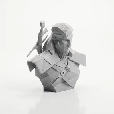 Tượng Geralt The Witcher Phong Cách Brutalist In 3D