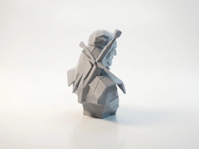 Tượng Geralt The Witcher Phong Cách Brutalist In 3D - Image 3