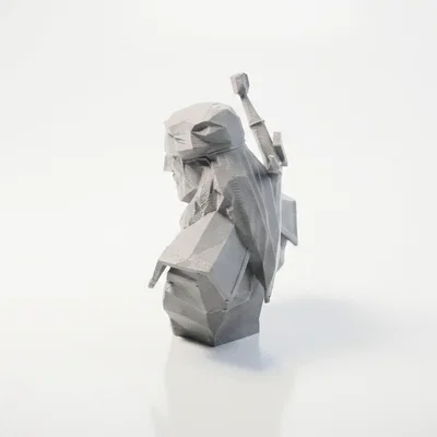 Tượng Geralt The Witcher Phong Cách Brutalist In 3D