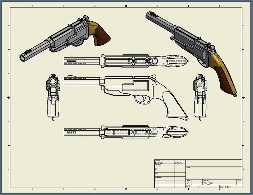 Mô hình súng Revolver in 3D làm đạo cụ cosplay cực chất - Image 1