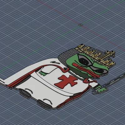 Mô hình 3D Crusader Pepe trang trí bàn làm việc độc lạ