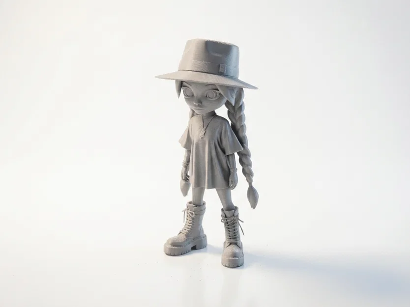 Mô hình 3D Goth Girl Figurine – Phong cách Gothic cho phim ảnh và truyền hình - Image 1