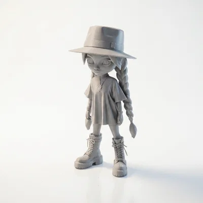 Mô hình 3D Goth Girl Figurine – Phong cách Gothic cho phim ảnh và truyền hình