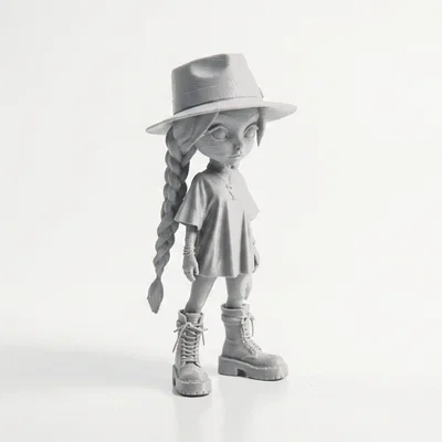 Mô hình 3D Goth Girl Figurine – Phong cách Gothic cho phim ảnh và truyền hình