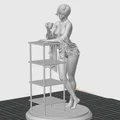 Mô hình tượng nghệ thuật cô gái thư giãn bên tách cà phê - Thumbnail 2