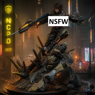 Mô hình 3D Cyberpunk 2077 Battle Girl cho người đam mê in ấn