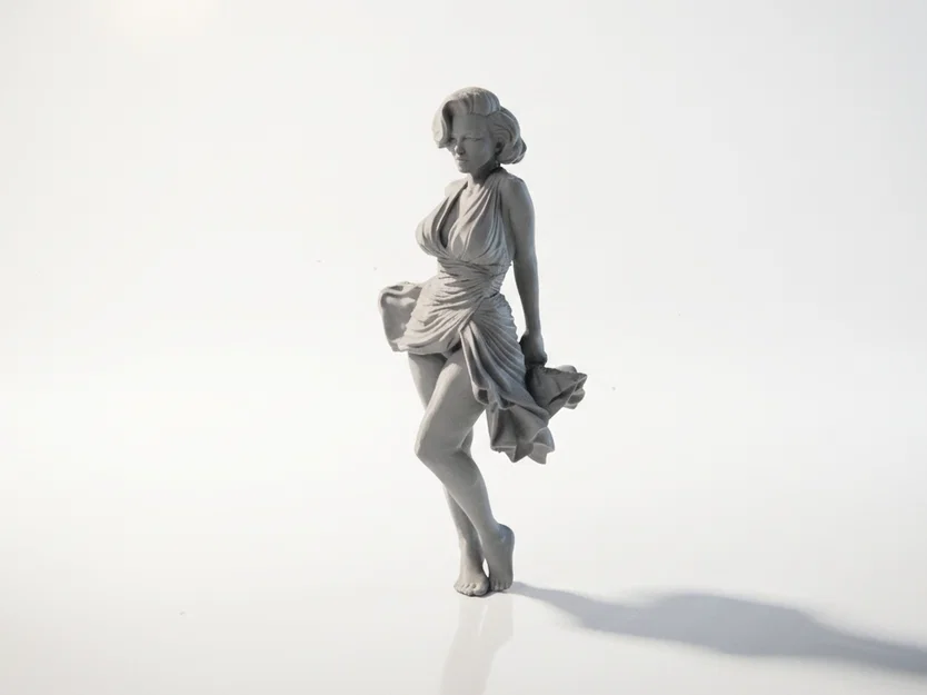 Mô hình 3D Marilyn Monroe khiêu vũ - Tượng nhân vật điện ảnh cổ điển - Image 1