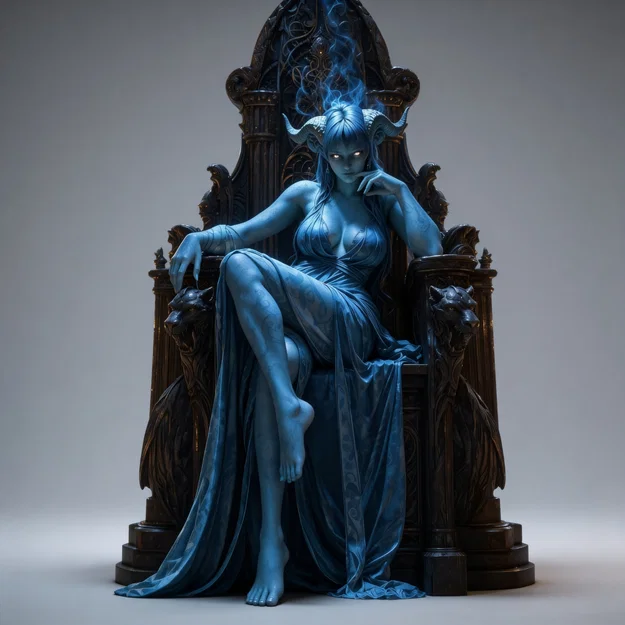 Mô hình 3D Nữ Quỷ Vương ngồi ngai (Demoness 1) siêu chi tiết - Image 1
