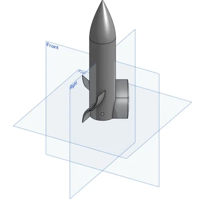 Mô hình tên lửa Model Rocket in 3D hỗ trợ động cơ A, B, C