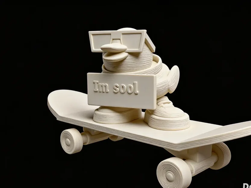 Mô hình chú vịt đeo kính trượt ván cực chất (Cool Duck on a skateboard) - Image 1