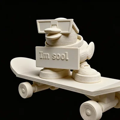 Mô hình chú vịt đeo kính trượt ván cực chất (Cool Duck on a skateboard)