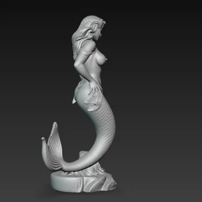 Mô hình 3D nàng tiên cá (Mermaid Statue) nghệ thuật tinh xảo