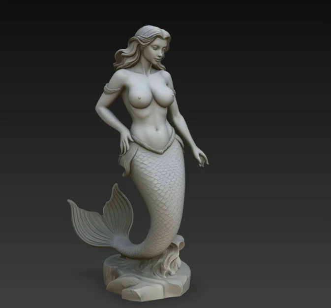 Mô hình 3D nàng tiên cá (Mermaid Statue) nghệ thuật tinh xảo - Image 3