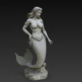 Mô hình 3D nàng tiên cá (Mermaid Statue) nghệ thuật tinh xảo - Thumbnail 3
