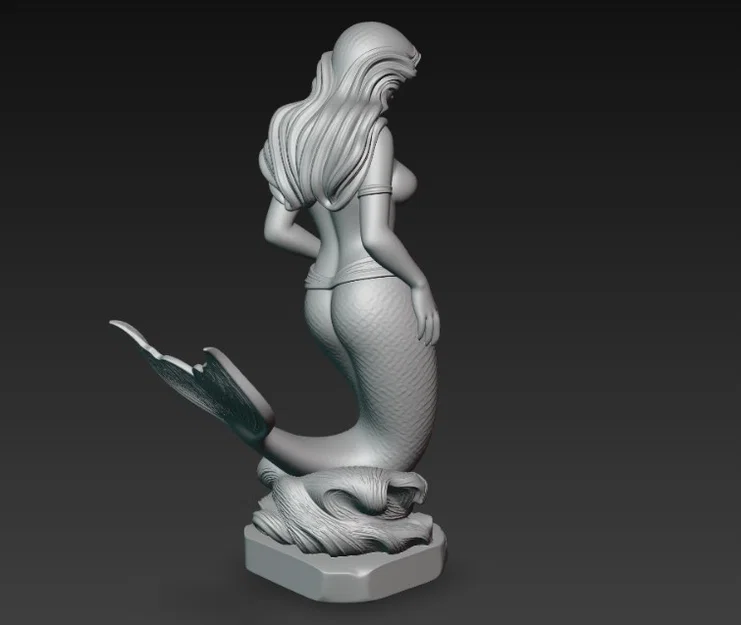 Mô hình tượng nàng tiên cá (Mermaid Statue) trang trí 3D tinh xảo - Image 2