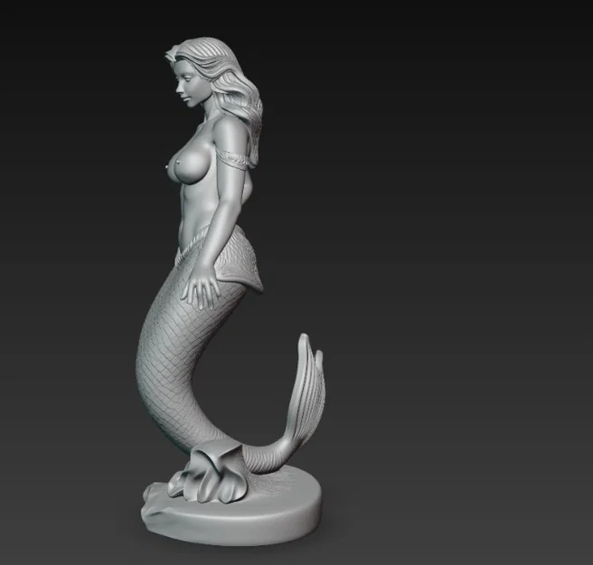 Mô hình 3D nàng tiên cá (Mermaid Statue) nghệ thuật tinh xảo - Image 5
