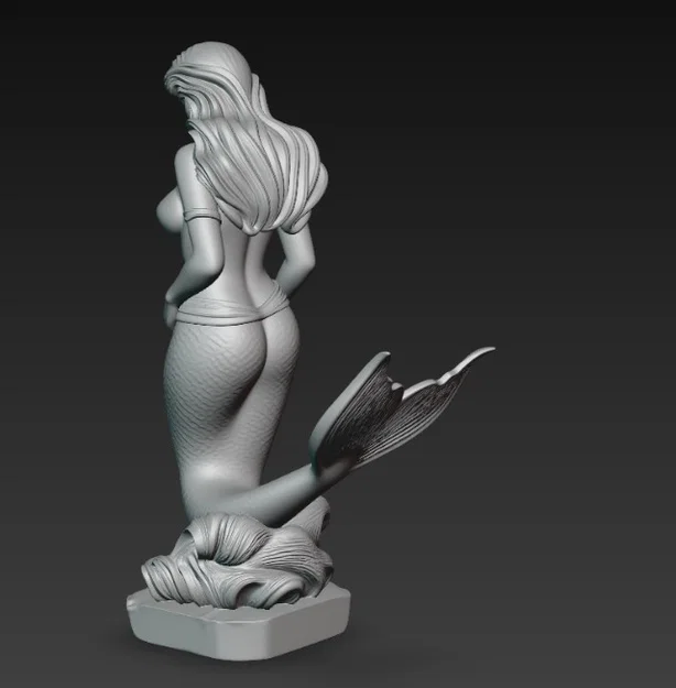 Mô hình tượng nàng tiên cá (Mermaid Statue) trang trí 3D tinh xảo - Image 4