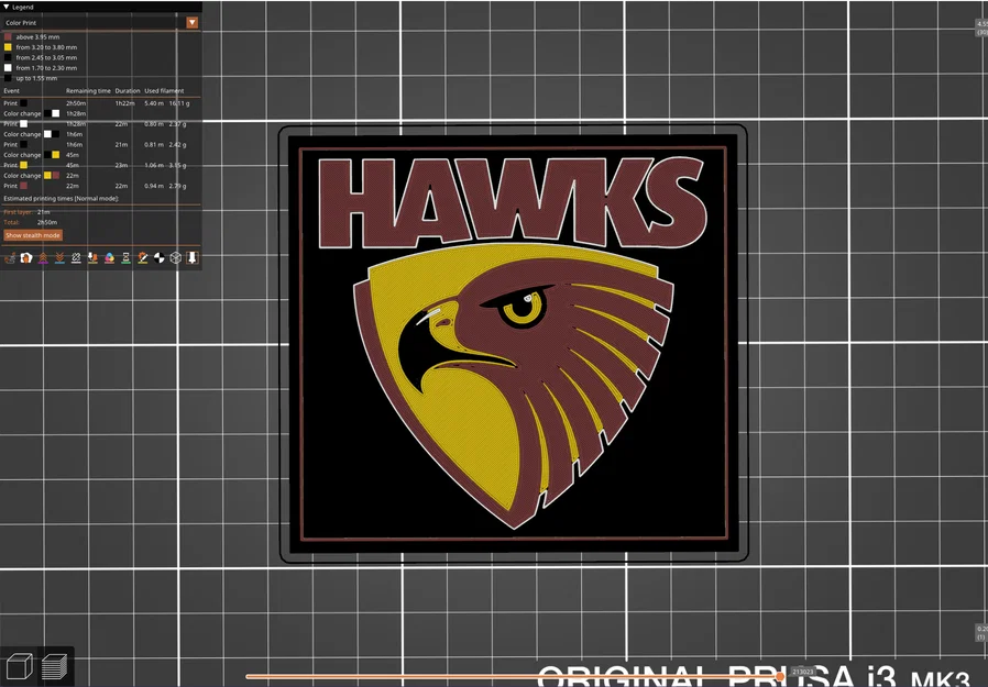 Mô hình logo CLB Hawthorn 3D - Tối ưu cho in nhiều màu - Image 2