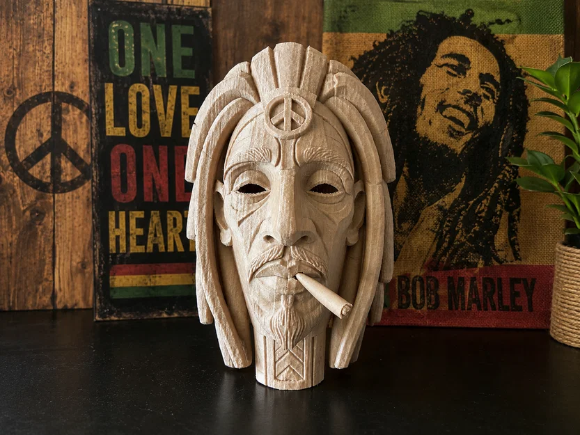 Mặt nạ Bob Marley phong cách Tiki - Image 1