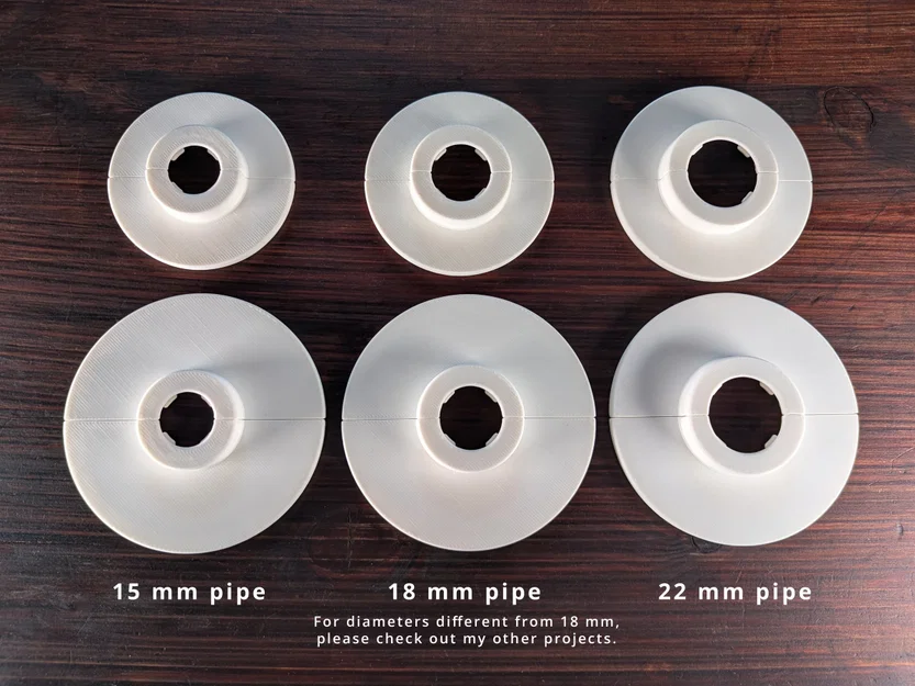 Vòng che ống 18mm - Nắp che lỗ tường hoặc sàn - Image 6