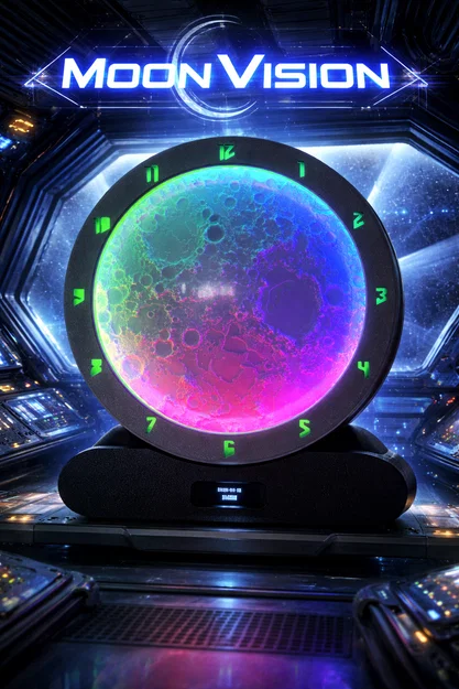 Đồng hồ để bàn thông minh MoonVision với hiệu ứng mặt trăng - Image 1
