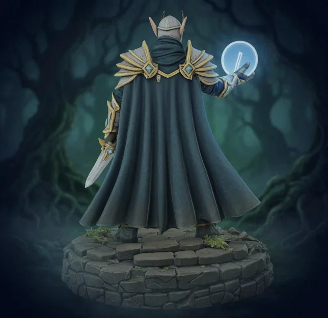 Bloodbound Realms – Elf – Arcane Spellblade (Mô hình 3D in STL phong cách Dark Fantasy) - Image 3