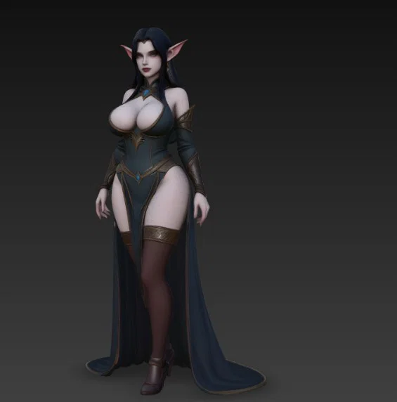 Mô hình 3D nàng tiên hắc ám Dark Elf tuyệt đẹp - Image 2