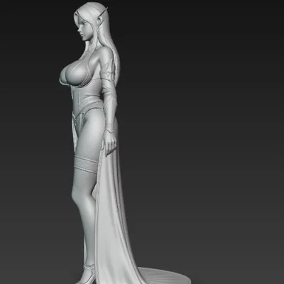 Mô hình 3D nàng tiên hắc ám Dark Elf tuyệt đẹp