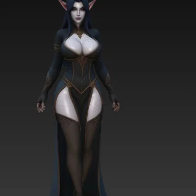 Mô hình tượng nữ yêu tinh bóng tối Dark Elf tinh xảo