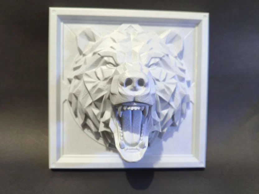 Tranh Treo Tường Gấu Grizzly Hình Học 3D - Image 2