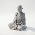 Tượng Chú Tiểu Thiền Định Trừu Tượng - Mô Hình In 3D Độc Đáo - Thumbnail 1